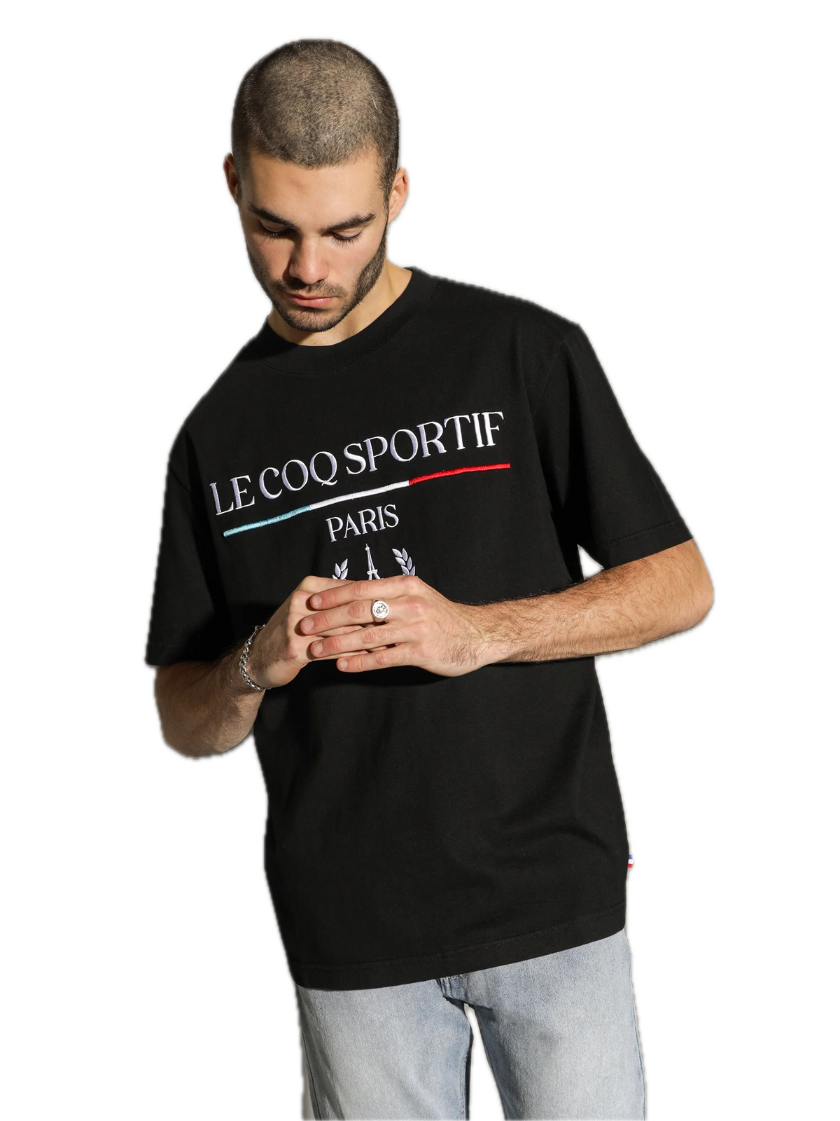 Le Coq Sportif Mens Parisien Tee Top T Shirt - Black