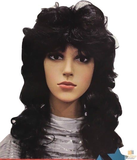 RETRO WIG Curly Long Hair Disco Punk Rock Party Costume 60s 70s 22425 - Brown