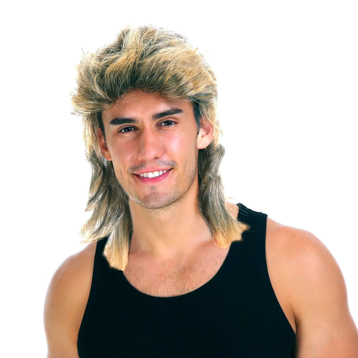 Mullet Wig Hair Costume Party Dress Up 70s 80s Aussie Bogan Rock - Golden Blonde