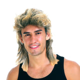 Mullet Wig Hair Costume Party Dress Up 70s 80s Aussie Bogan Rock - Golden Blonde