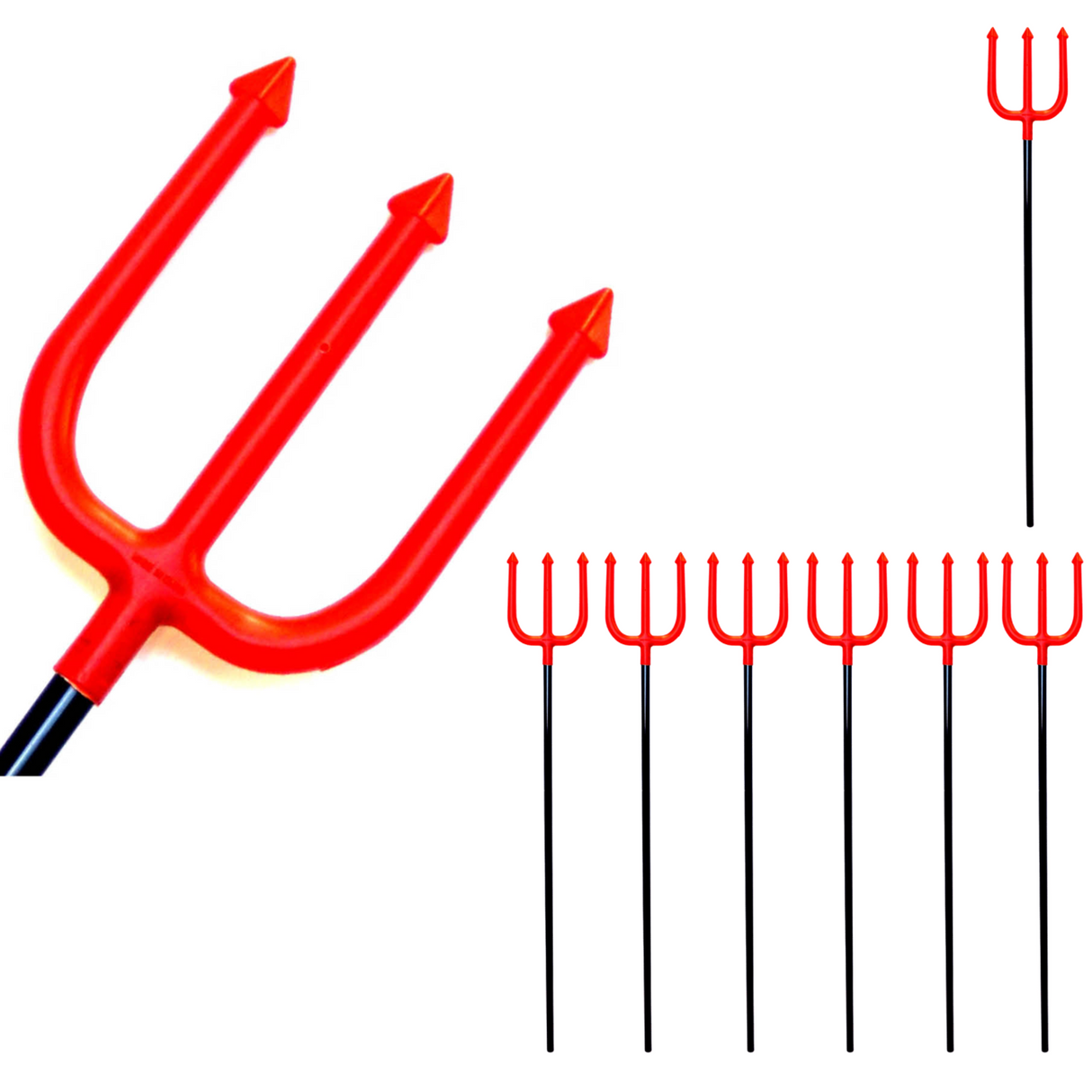 7x 110cm HALLOWEEN RED DEVIL TRIDENT Fork Fancy Dress Costume Party Stick BULK