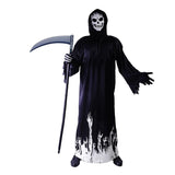 Adult Glow in the Dark Skeleton Reaper Halloween Costume Party Scary