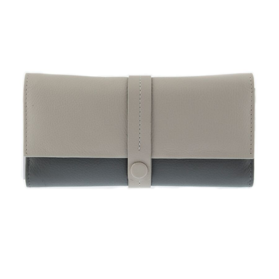 Dents RFID Medium Smooth Leather Block Colour Purse Wallet - Off White/Grey