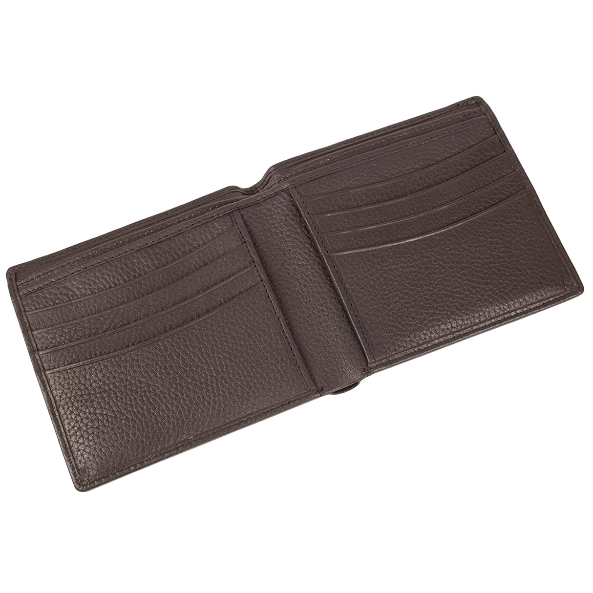 Dents Beauley Pebble Grain Leather Slim Bifold Wallet with RFID Blocking - Chocolate