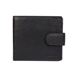 Dents RFID Pebble Grain Billfold Press Stud Wallet - Black