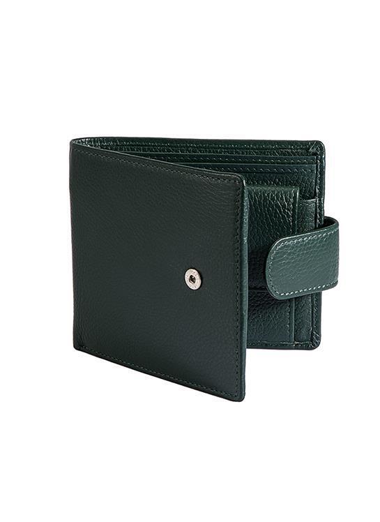 Dents RFID Pebble Grain Billfold Press Stud Wallet - Bottle