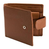 Dents RFID Pebble Grain Leather Bifold Press Stud Wallet - Cognac