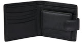 Nappa Leather Billfold Coin Pocket Wallet with RFID Protection in Black