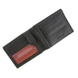 Nappa Leather Trifold Wallet with RFID Protection in Black