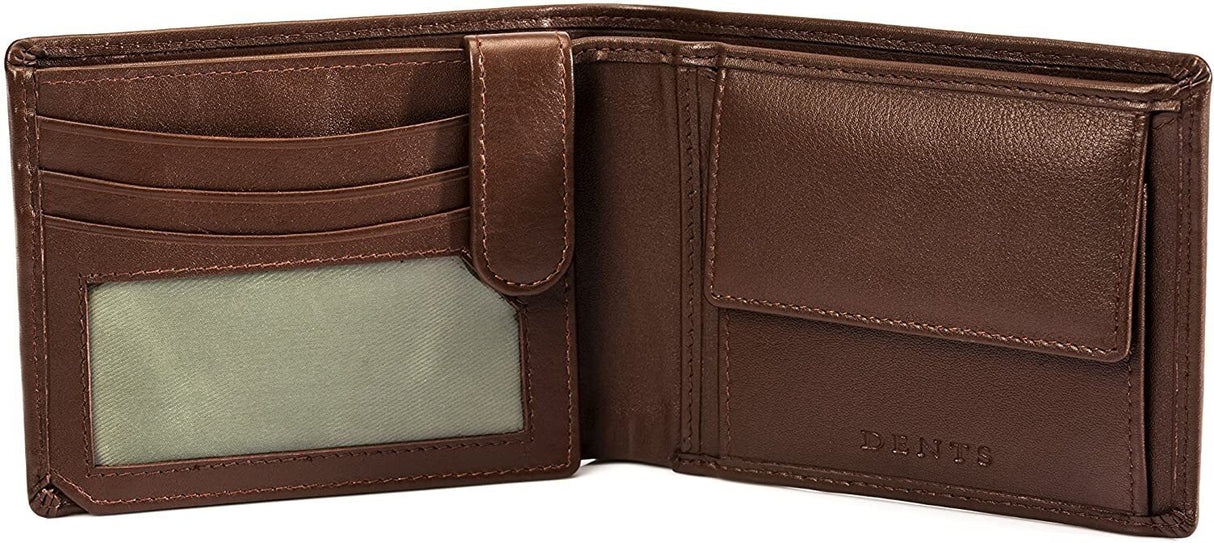 Nappa Leather Trifold Wallet with RFID Protection in English Tan