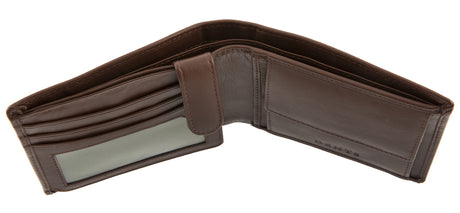 Nappa Leather Trifold Wallet with RFID Protection in English Tan