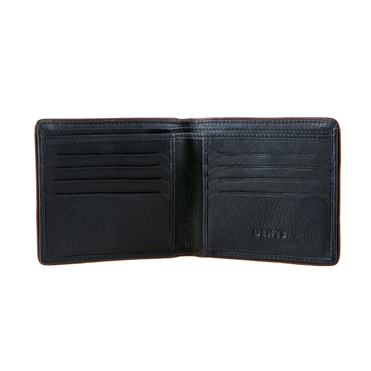 Dents RFID Two-Colour Pebble Grain Leather Bifold Wallet - Black