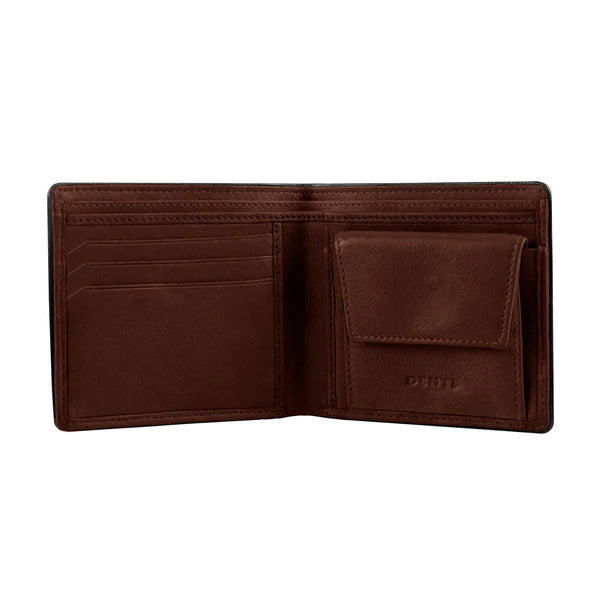 Dents RFID Two-Colour Pebble Grain Leather Bifold Wallet with Coin Purse - Tan