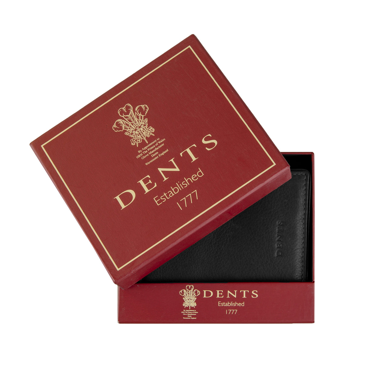 Dents RFID Two-Colour Pebble Grain Leather Business Card Holder - Black