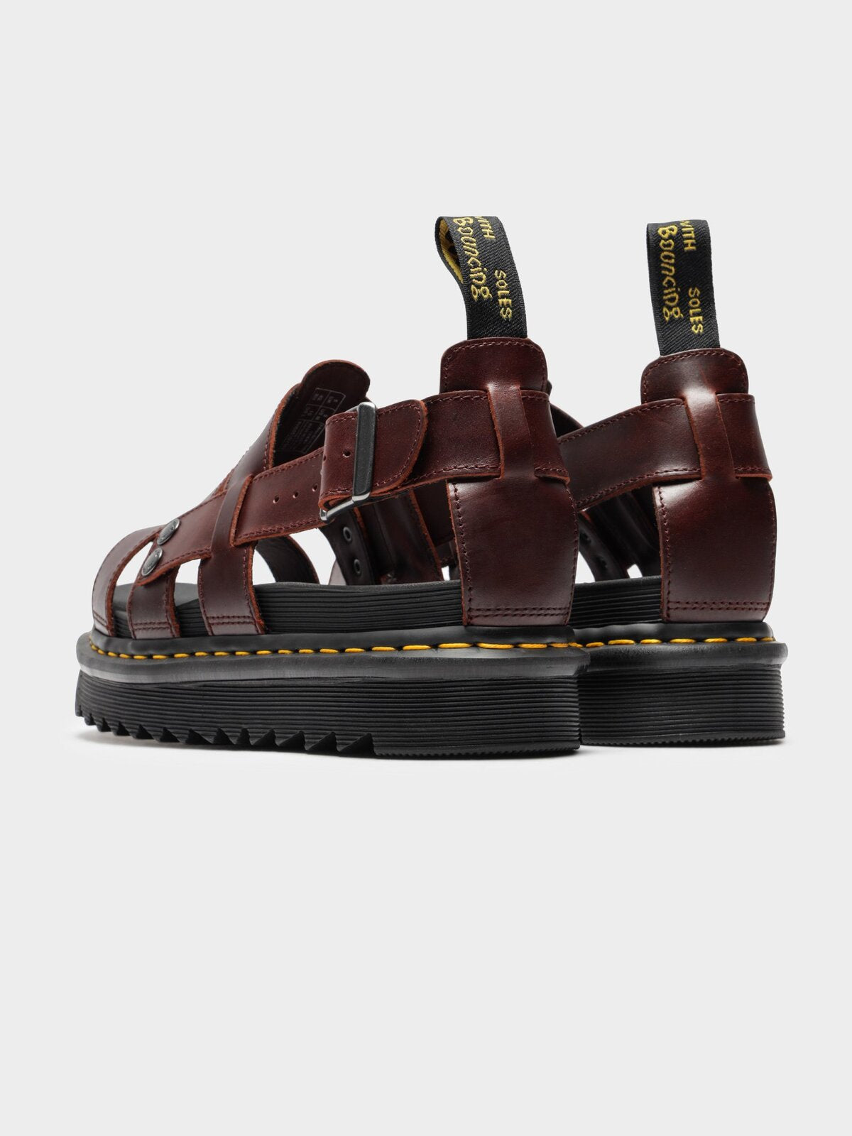 Dr. Martens Womens Terry Strap Leather Sandals Slides Shoes - Charro