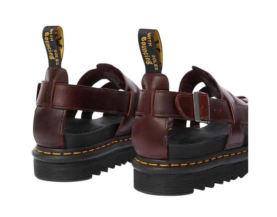 Dr. Martens Womens Terry Strap Leather Sandals Slides Shoes - Charro