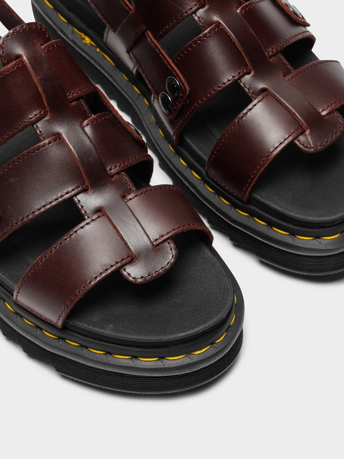 Dr. Martens Womens Terry Strap Leather Sandals Slides Shoes - Charro