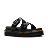 Dr. Martens Womens Myles Slides Leather Sandals Flip Flops Docs Martins Dr - Black