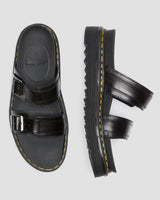 Dr. Martens Womens Myles Slides Leather Sandals Flip Flops Docs Martins Dr - Black