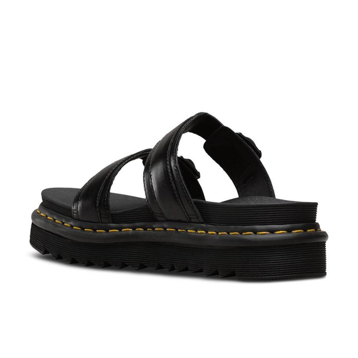 Dr. Martens Womens Myles Slides Leather Sandals Flip Flops Docs Martins Dr - Black