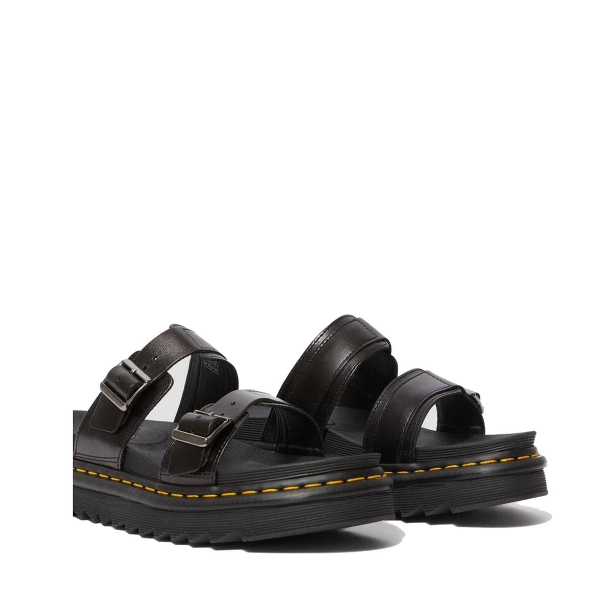 Dr. Martens Womens Myles Slides Leather Sandals Flip Flops Docs Martins Dr - Black