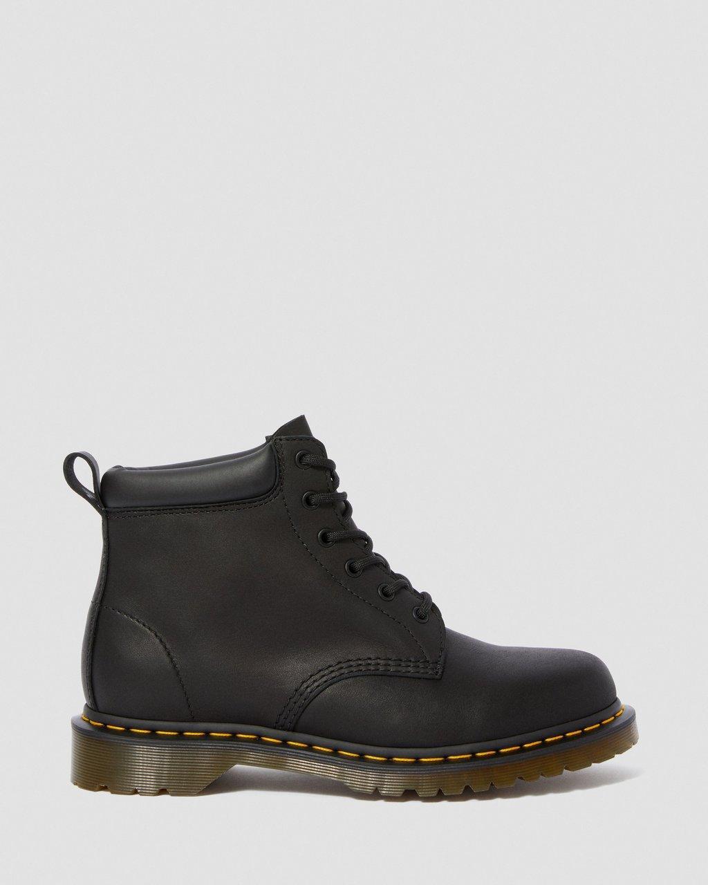 Dr. Martens 939 Ben Boots 6 Eye Mens Greasy Leather Shoes Leather Doc in Black