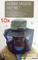 10x Mosquito Hat Net Head Protector Bee Bug Mesh Insect Mozzie Fishing Fly BULK