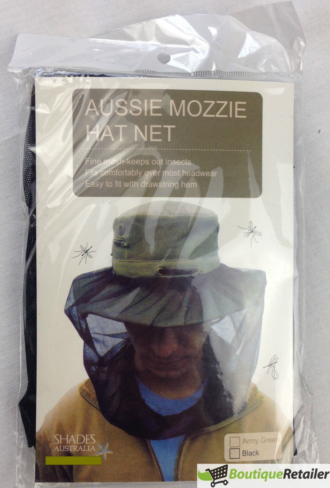 Mosquito Hat Net Head Protector Bee Bug Mesh Insect Mozzie Fishing Fly - Black