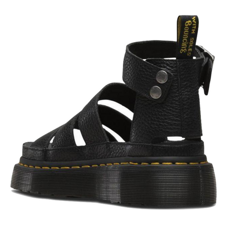 Dr. Martens Womens Clarissa II Quad Sandals Slides Shoes Doc Martins Dr Leather - Black