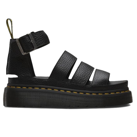 Dr. Martens Womens Clarissa II Quad Sandals Slides Shoes Doc Martins Dr Leather - Black