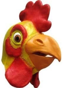 Full Head Rubber Chicken Mask Rooster Animal Fancy Dress Latex Halloween Hat