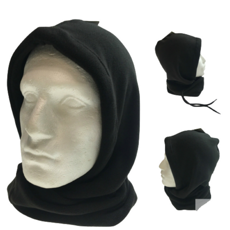 THERMAL Fleece BALACLAVA Beanie Ski Face Mask Hat Neck Motorbike Snowboard Hood - Black