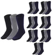 24 Pairs BAMBOO SOCKS Mens Heavy Duty Premium Thick Work Socks Cushion BULK - Black