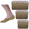 24x NO SHOW COTTON SOCKS Non Slip Heel Grip Low Cut Invisible Footlet Seamless - White