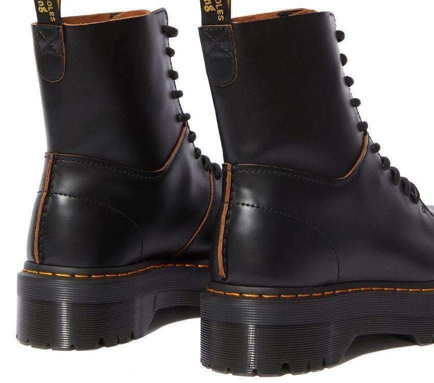 Dr. Martens Womens Jadon Decon 10 Eye Boots Shoes Shoes - Black Vintage Smooth