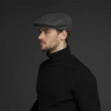 Bailey Mens Lord Wool Twill Ivy Flat Cap Hat Made In Italy - Charcoal