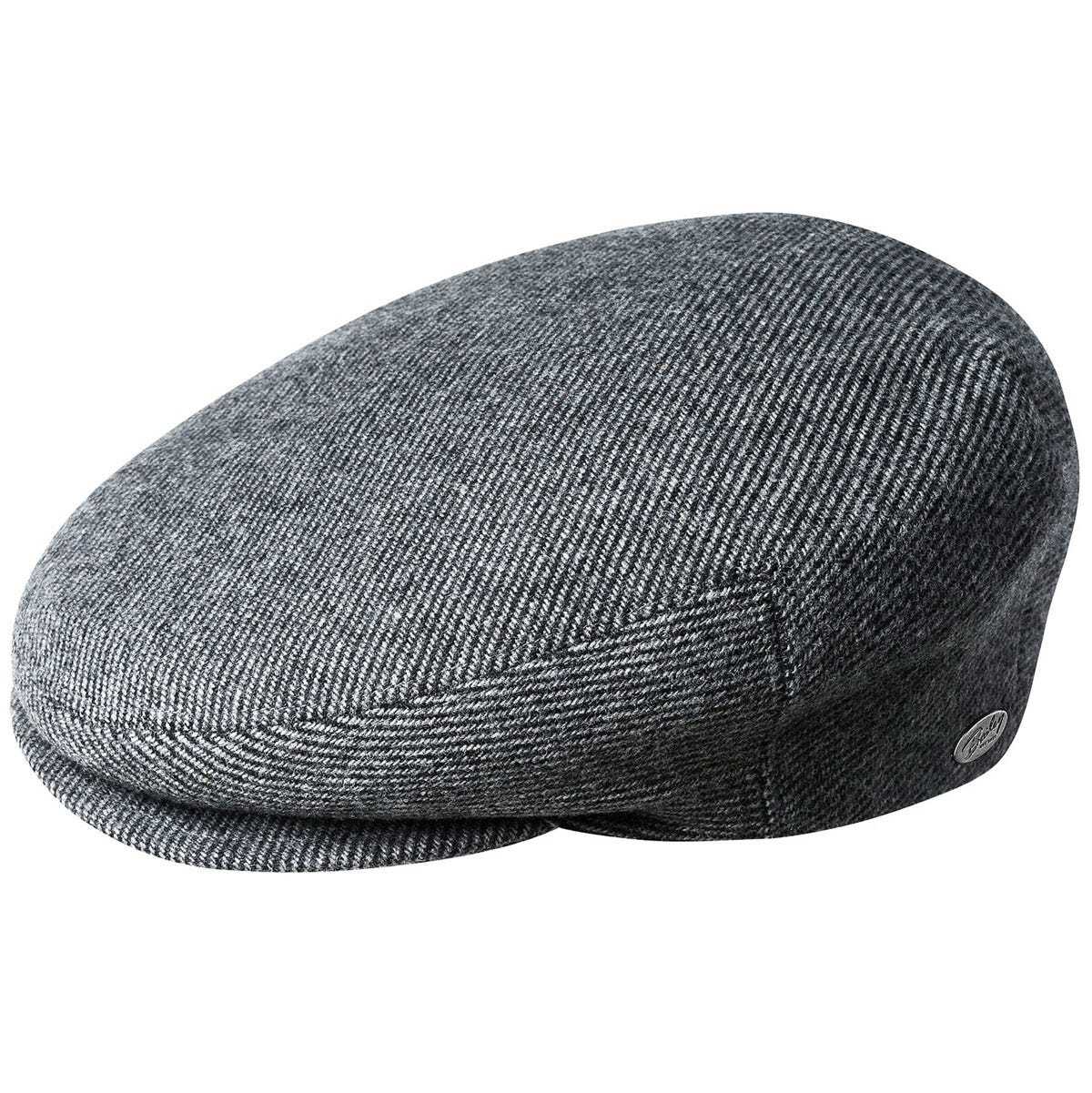 Bailey Mens Lord Wool Twill Ivy Flat Cap Hat Made In Italy - Charcoal