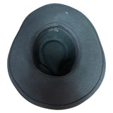 100% Soft Wool Felt Western Cowboy Hat with Leather Trim in Black S (57cm)