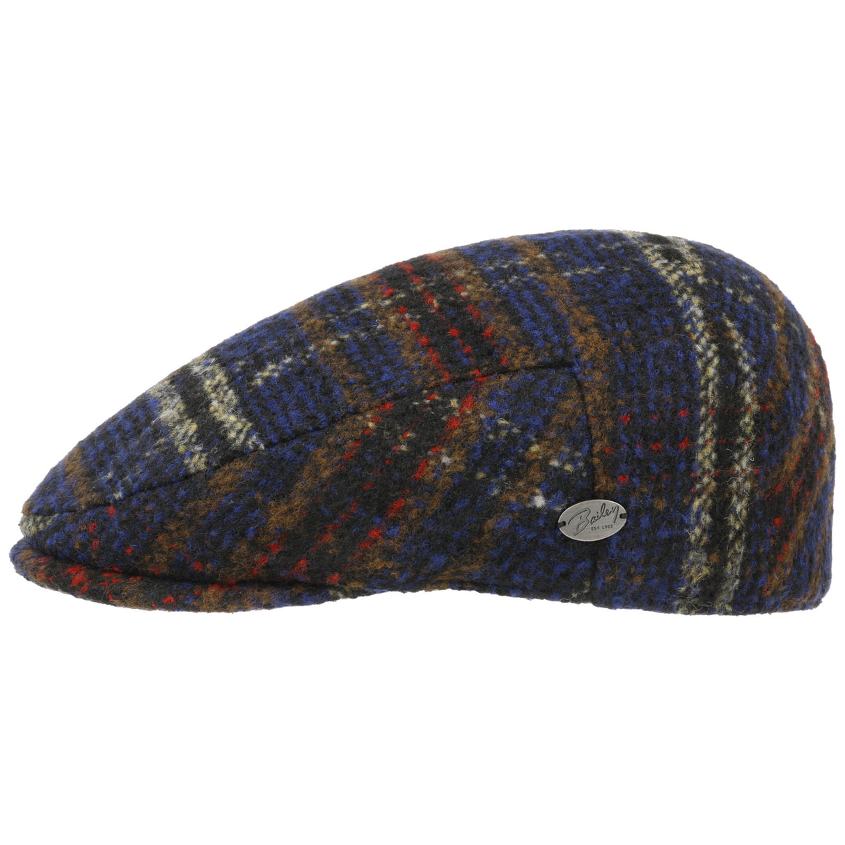 Bailey Mens Liston Ivy Newsboy Classic Flat Cap Multicolor Plaid - Black Multi