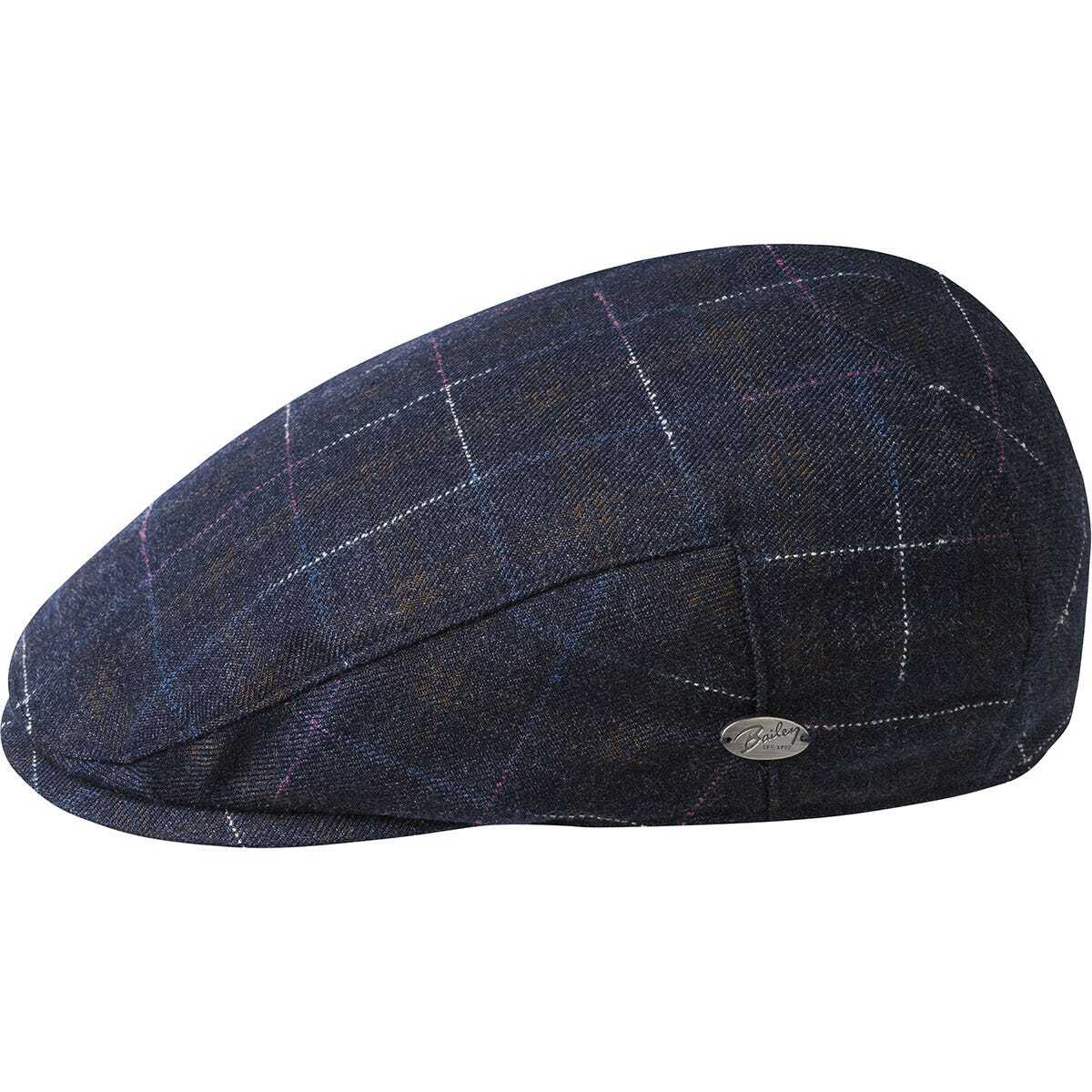 Bailey Mens Spark Ivy Flat Cap Hat - Navy