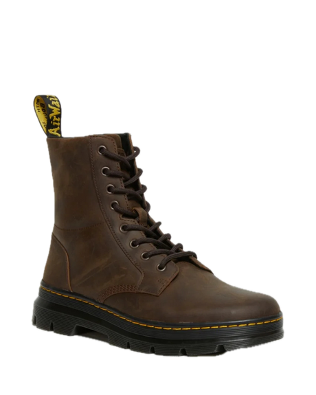 Dr. Martens Combs Leather 8 Eye Boots Shoes Combat in Crazy Horse Gaucho