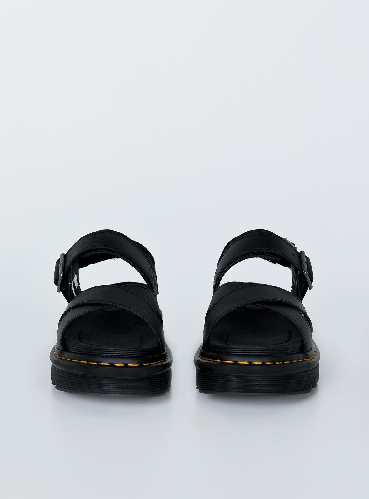 Dr. Martens Womens Voss II Hydro Leather Sandals w Adjustable Buckle - Black