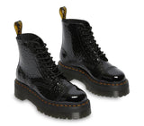 Dr Martens Womens Sinclair Jungle Boots Patent Lamper Leopard Emboss - Black