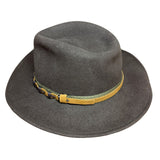 100% Wool Felt Western Cowboy Hat with Leather/Hessian Trim in Brown