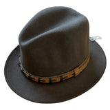 Avenel Mens Wool Felt Safari Hat w/ Hessian & Leather Look Trim - Brown