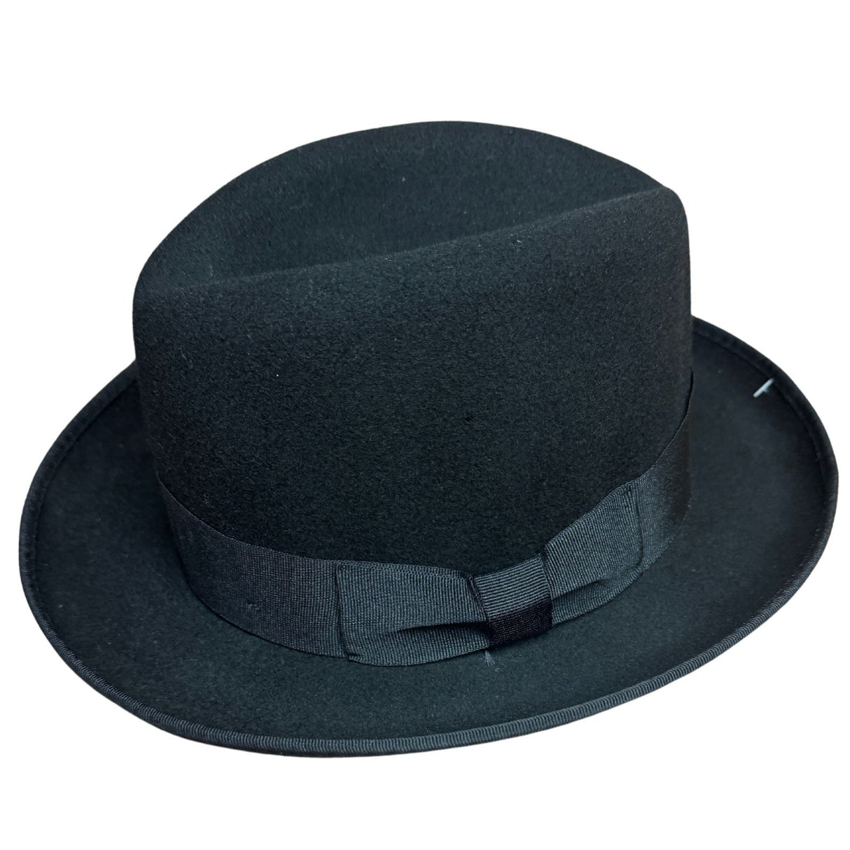 100% Wool Felt Mens Homburg Hat Fedora Trilby in Black Size Medium