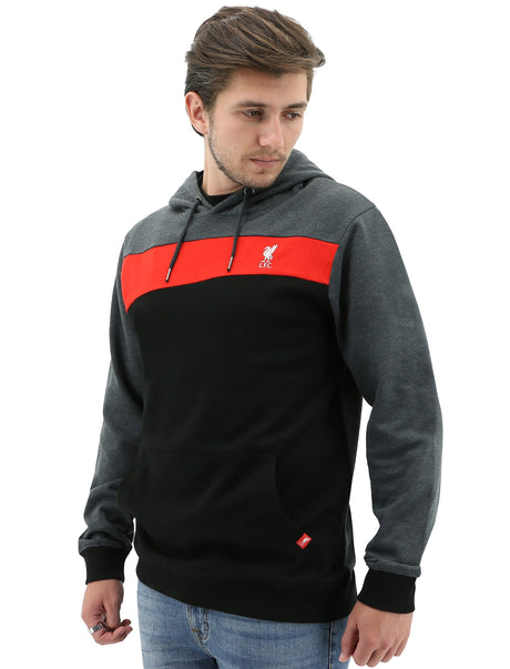 Liverpool FC Mens Hoodie Jumper Winter Warm Soccer Football LFC - Black/Red/Grey