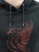 Liverpool FC Mens Hoodie Jumper Winter Warm Soccer Football Liverbird - Black