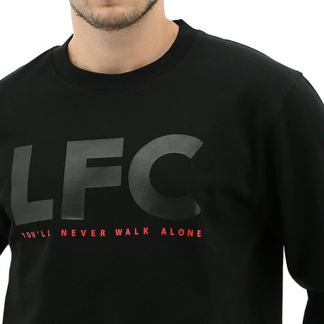 Liverpool FC Mens Crew Jumper Sweatshirt Winter Warm Soccer Football LFC - Black