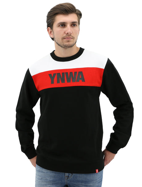 Liverpool FC Mens Crew Jumper Sweatshirt Winter Warm Soccer Football LFC - Black, Red & White